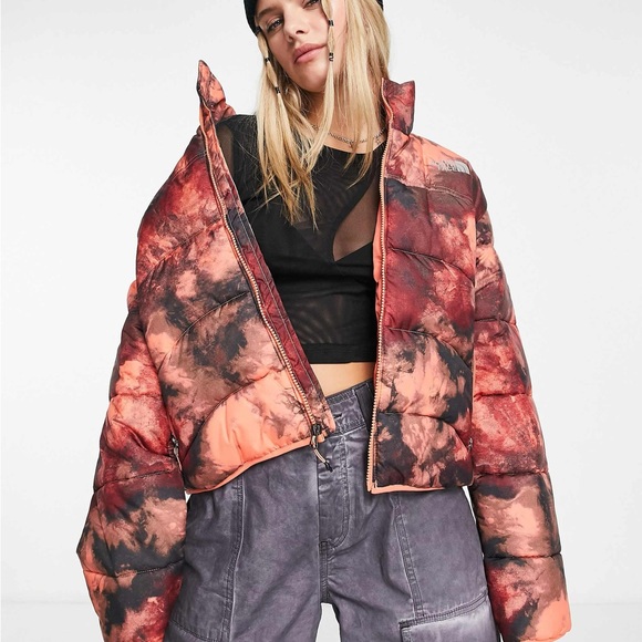 New $210 THE NORTH FACE 2000 Puffer Jacket Parka Coat in coral ice dye print - Picture 2 of 11